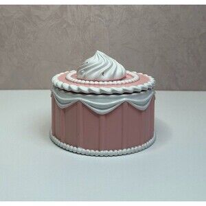 Pink Cake Trinket Box with Lid Coquette Vanity Jewelry Box Dessert Decor